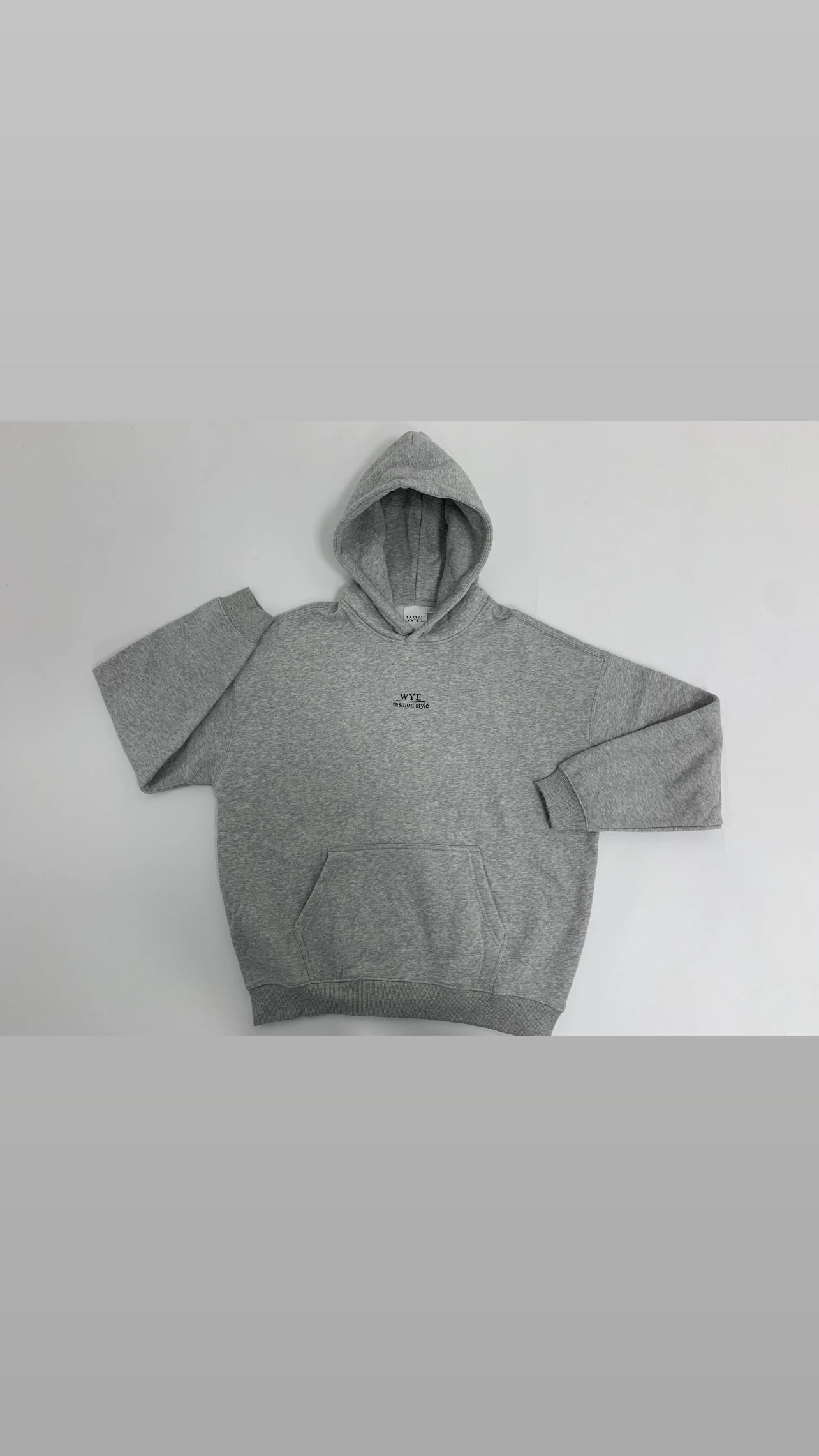Gray hoodie with backlogo