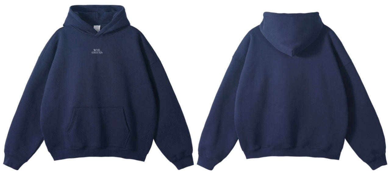 Navy hoodie without backlogo