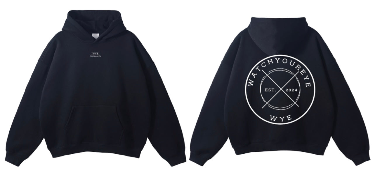 Black hoodie with backlogo